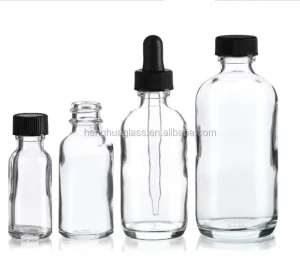 1/2 oz 1oz 2oz 4oz 8oz 16oz 32oz 15ml 30ml 60ml 120ml 240ml 500ml 1000ml Clear Glass Boston Bottles with Cap