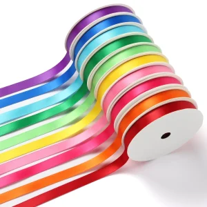 1 Inch Gift Packaging Satin Ribbon Roll Double Face and Single Face Custom Printed Ribbon 25mm for Gift Wrapping
