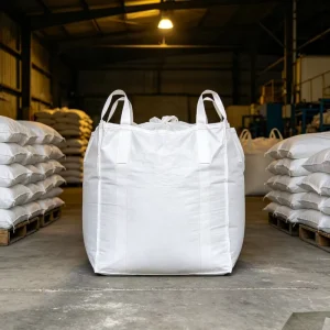 1 Ton 2000kg Full Open Top Flat Bottom PP FIBC Jumbo Bag Cross Corner Loop 5:1 Safety Factor for Building Material Cement