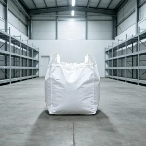 1 Ton Full Open Top Flat Bottom PP FIBC Jumbo Bag Cross Corner Loop 5:1 Safety Factor for Building Material Cement Bulk
