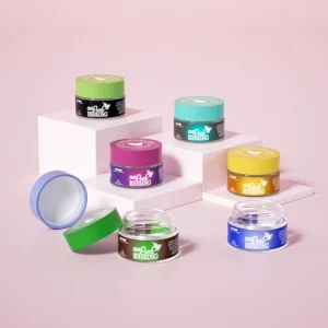 1 oz 2 oz 3 oz 4 oz Custom Glass Jars with Child Resistant Lids and Colorful Labels for Storing Spices and Dried Fruits