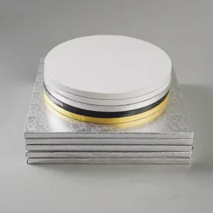 10 12 Inches Black White Food Grade Reusable Eco Friendly Paper Corrugated Cake Boards Embossing Stamping 5mm