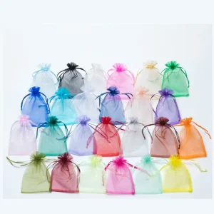 10*15cm Gift Bags Jewelry Packaging Organza Pouches Mini Candy Organza Bags With Drawstring