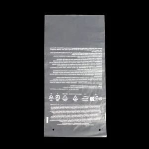 100% Biodegradable Custom Printing Flat Poly Bag LDPE Clear Bags for Packaging EN15343 Transparent Plastic Bag for Clothes