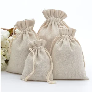 100% Linen Bread Bag with Fashionable Wheat Fields Design Reusable Customizable Logo Printed Dust Bag