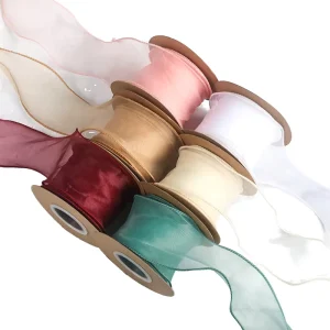 100% Polyester Satin Ribbon Organza Fabric Crystal Organza Fabric Ribbons