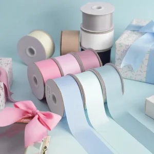 100% Polyester Single Face Satin Custom Ribbon with Logo 196 Colors 3/8 Inch for Bow Gift Ribbon Wrap Party & Wedding
