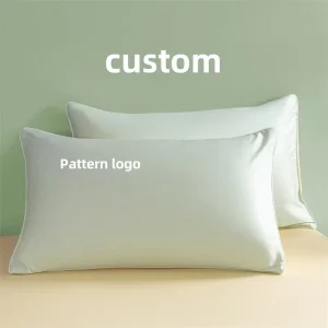 100% Pure Silk Luxury Satin Pillowcase with Custom Textured Embroidery Geometric Dot Pattern Rectangle Home Hospital Use