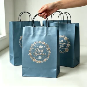 100% Recycled Custom Printed Brown Kraft Paper Shopping Bag with Handle Food Delivery Takeaway Paper Bag