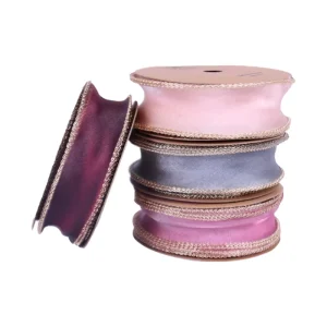 100% Silk Satin Edge Ribbon with Recycled Material for Elegant Gift Wrapping and Bow Ties