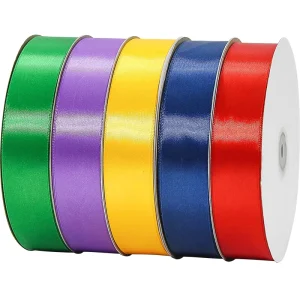 100 Yards 3CM Colorful Satin Ribbon Rolls for Wedding Handmade Bows and Gift Wrapping (23 Colors)