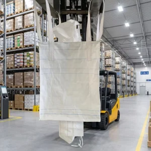 1000KG Seamless Four Cross Lifting Loops Discharge Spout Tubular PP FIBC Bag for Mineral Ore Automated Silo Loading Unloading