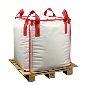 1000kg Breathable PP FIBC Ton Jumbo Bag Cross Corner Loop Flat Bottom Bulk Sack for Construction Waste Cement Grain