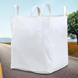 1000kg PP Jumbo Bag Breathable Tubular FIBC with Zipper Bulk Bag for Sand Construction Cement 5:1 Safety Factor