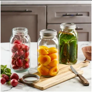 1000ml 1L Large Glass Storage Bottles Airtight Food Jars with Lid Empty Storage Container for Kitchen Food