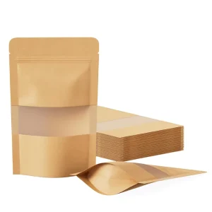 100Pcs Matte Window Paper Stand up Pouch 3.5″x5.5″ Resealable Zipper Heat Seal Treat Packaging Bag for Small Business