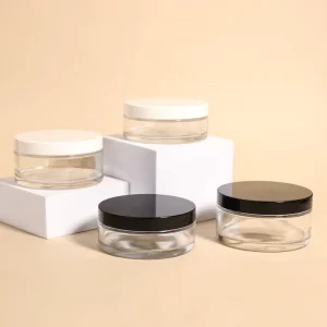 100g 150g Clear Cylinder Glass Cream Jars OEM Printable Classic Cosmetic Containers for Face Cream Skincare