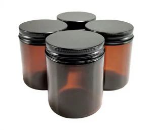 100ml 120ml 150ml 250ml 500ml Amber Glass Candle Jars Cosmetic Jars with Lids