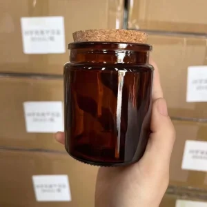 100ml 200ml Clear Amber Green Glass Candle Jars for Making Candles Empty Jars with Wood Lids for Candle Making