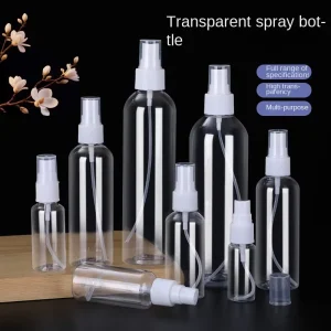 100ml 30ml 50ml Clear PET Plastic Spray Bottles Silk Screen Printing Portable Alcohol Cosmetic Bottles