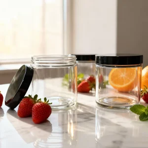 100ml Glass Bottle Jar with Screw Lid Clear Food Storage Glass Container Spice Jam Honey Bottle Custom Frosted