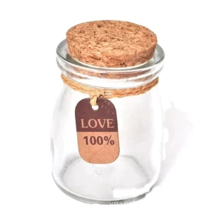 100ml Mini Glass Bottles Pudding Yogurt Candy Jars with Cork Lid