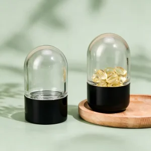 100ml Round Dome Glass Jars with Child Resistant Lids Custom Label UV Resistant Airtight for Dry Food Flower Storage
