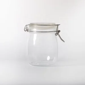 100ml Round Glass Containers Airtight Glass Jar Set Clip Top Jars with Seal Buckle Cover