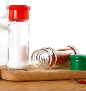 100pcs Storage Container 80ml 100ml Cylindrical Glass Jar Crown Cap Salt Pepper Flavoring Spice Bottle