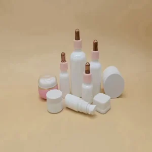 10ml 15ml 1oz 30ml 50ml 100ml White Glass Essence Oil Dropper Bottle with Plastic Cap Customizable