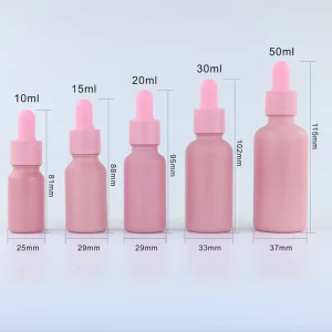 10ml 15ml 20ml 30ml 50ml Pink Coated Glass Dropper Bottles UV Safe Bottles for Essential Oils and Aromatherapy
