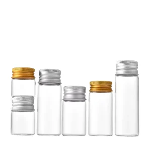 10ml-60ml Clear Rectangle Tubular Glass Jar Vial with Roll on Sealing Screen Printed Glass Collar for Cosmetic Use