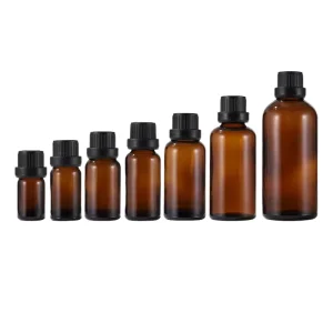 10ml Amber Essential Oil Dropper Glass Bottle With Plastic Cap