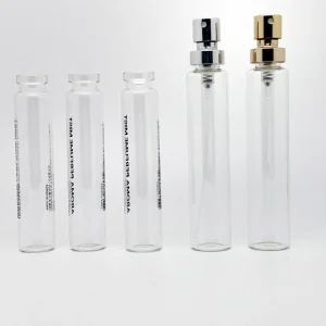 10ml Clear Cosmetic Perfume Crimp Neck Glass Bottle Vial with Pump Sprayer