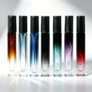 10ml Square Frosted Glass Perfume Bottle with Pump Sprayer Carton Packed for Women