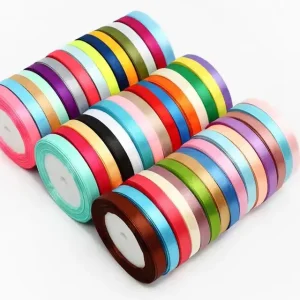 10mm Single Face Satin Ribbon Decoration Gift Christmas Ribbons 25 Yards roll