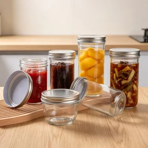 10oz 16oz 300ml 500ml Clear Glass 6 Piece Mason Jars Set Spoon Canning Jam Bubble Tea Cold Brew Freshness Preservation