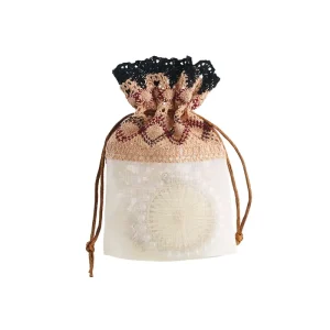 10x14cm Packaging Brown Lace Organza Bags Small Gift Pouch for Party Wedding Jewelry Bags Drawstring Bag
