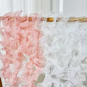 12 cm Pearl Chiffon Puff Edge Yarn Organza Handmade DIY Bouquet Packaging Material Webbing Ribbons