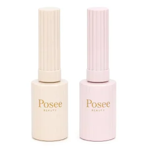 12ml Beige Pink Square High-white Glass Bottle Nail Polish Oil Cap Brush Screen Printed for Professional Manicure