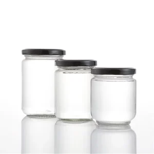 150ml 350ml 500ml Clear Round Square Glass Pickle Jar Empty Food Grade Glass Jar With Metal Lid for Pickles Vegetables