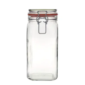 1540ml Wire Bail Glass Jar Square Wire Bail Closure
