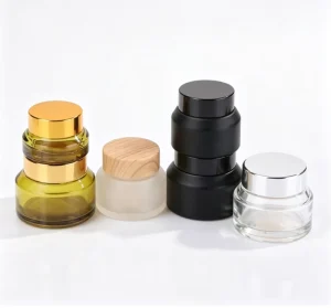 15g 30g 50g Glass Cream Jars Olive Green Matte Black Clear Multi-Lid Options