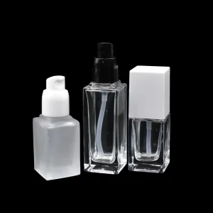 15ml 20ml 30ml 40ml Glass Square Essential Oil Packaging Bottle Recyclable Glass Cosmetic Spray Bottle for Foundation