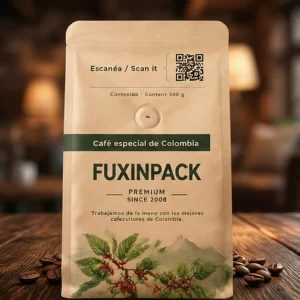 16oz Kraft Coffee Bags with Zipper and Valve Custom Printed Flat Bottom Coffee Packaging Bag Empty Kraft Paper Coffee Bag