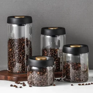 17 30 40 60oz Vacuumized Glass Sealed Jar Transparent High Borosilicate Glass Storage Jar Coffee Bean Storage Tank Storage Jar