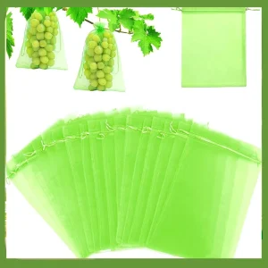17x23cm Decorative Transparent Organza Drawstring Bags Sheer Gift Packaging Pouches for Wedding Party and Retail Packaging