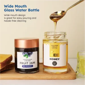 180ml 280ml 360ml 500ml 750ml Glass Jars with Metal Lids for Storage Food Honey