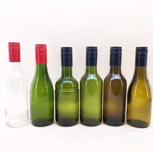 187ml Wine Glass Bottle Green Amber Brown Metal Lid Plastic Stopper Screen Printed Surface Screw Cap Sealing