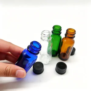 18mm Black CRC Tamper Evident Plastic Screw Bottle Cap with Plastic Inner for Glass Oil Bottles